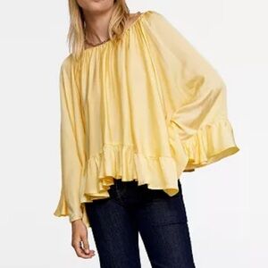 Leandra Medine x Mango ruffle top